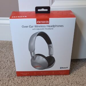 aiwa Over-Ear Wireless Headphones - Silver/Black